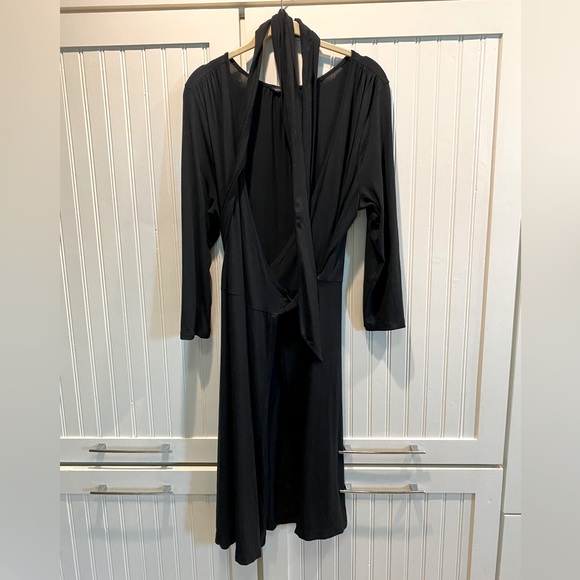 Banana Republic Black Long Sleeve Wrap Dress - L - Picture 3 of 7